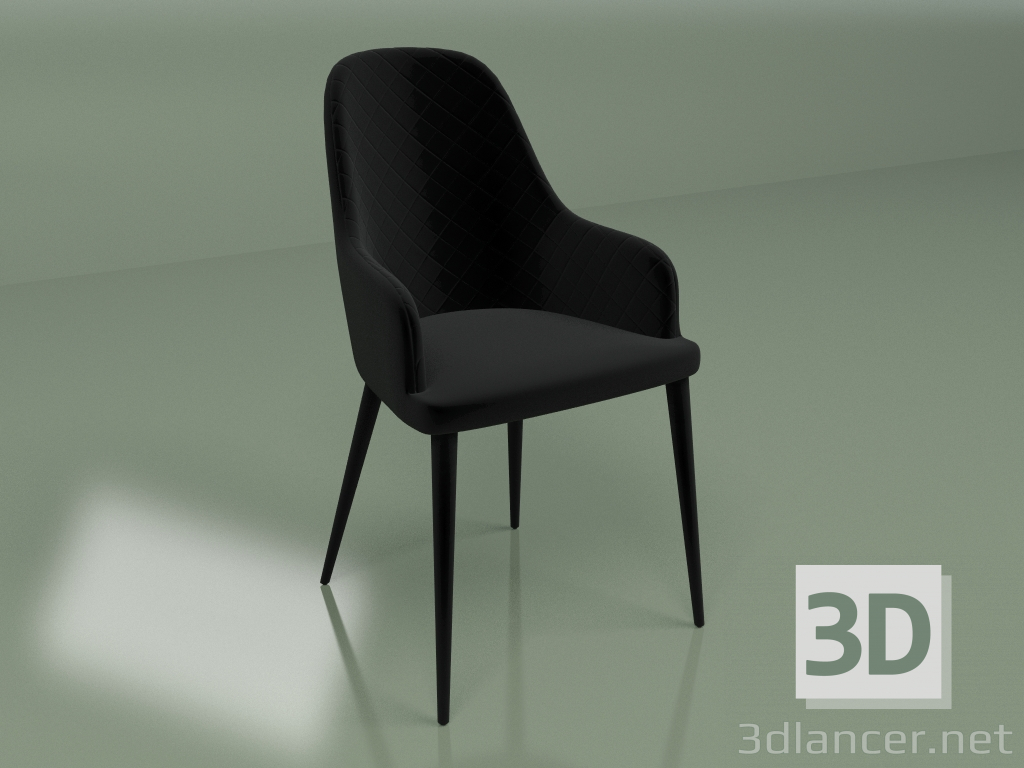 modello 3D Sedia Elizabeth (nera) - anteprima