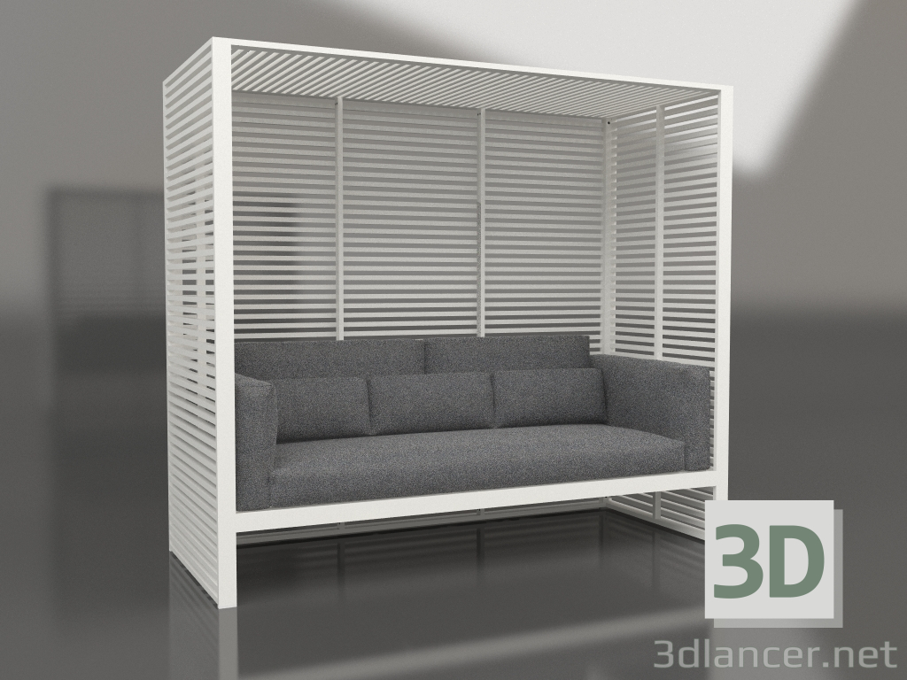 modello 3D Divano Al Fresco con struttura in alluminio e schienale alto (Grigio agata) - anteprima