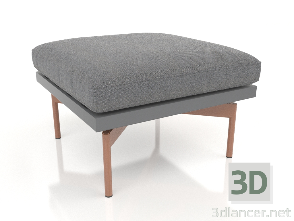 3d model Pouf for a club chair (Anthracite) - preview
