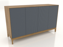 TV stand FARGO with milled facades 1600x500x950 mm (slate, natural oak, option 3)
