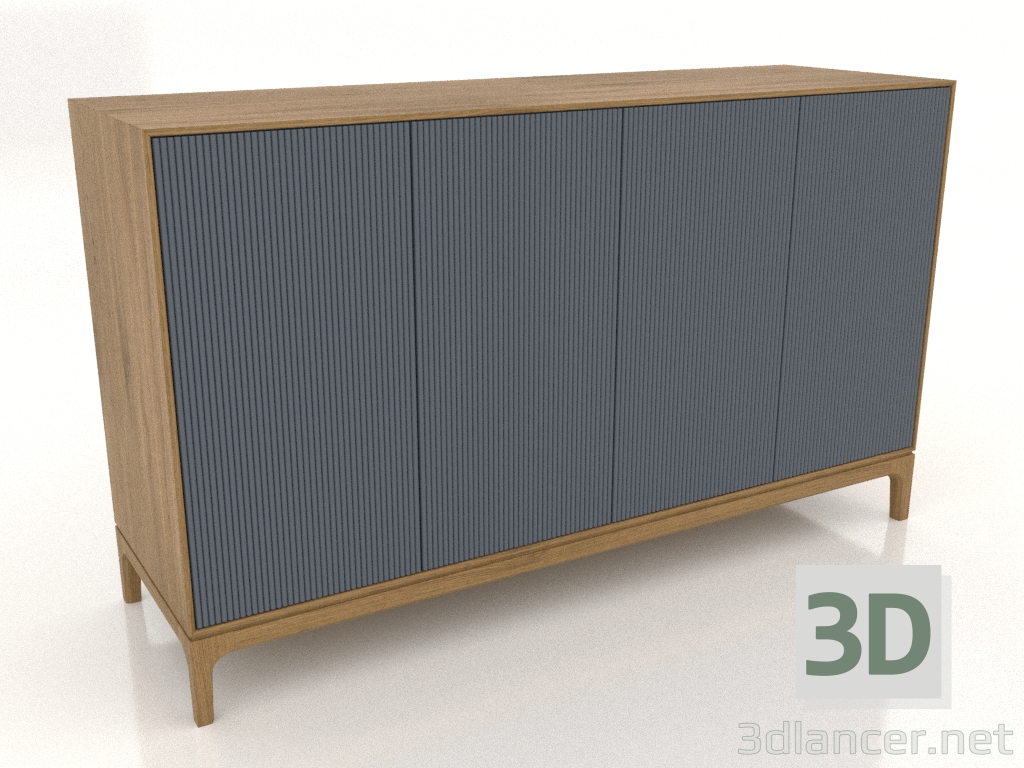 3d model TV stand FARGO with milled facades 1600x500x950 mm (slate, natural oak, option 3) - preview