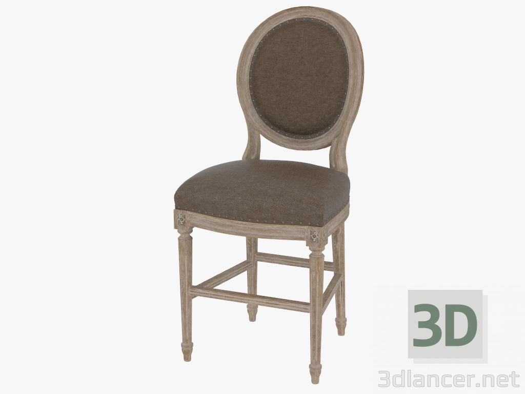 modello 3D sedia VINTAGE LOUIS ROUND Retrobanco SGABELLO (8828.3001.A008) - anteprima