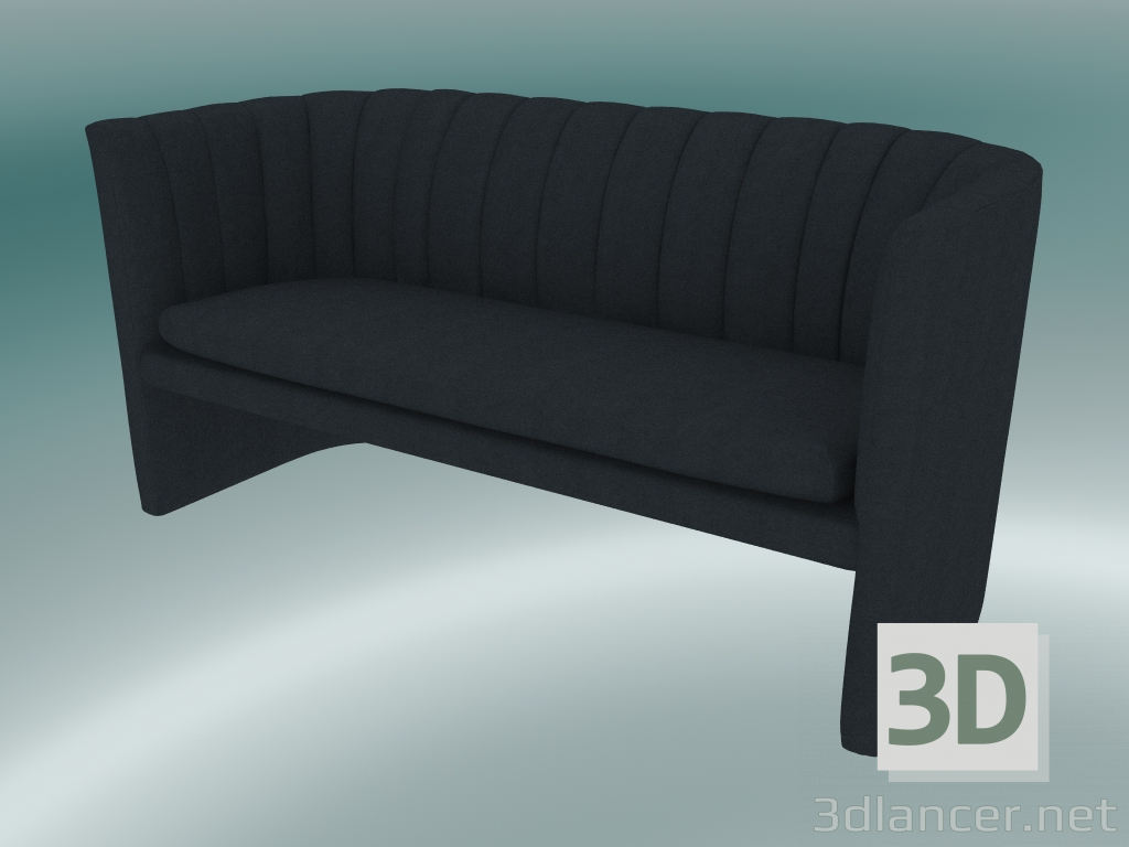 modello 3D Mocassino doppio divano (SC25, H 75cm, 150x65cm, Velvet 10 Twilight) - anteprima