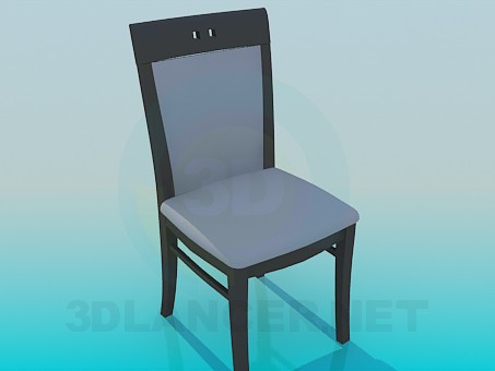3d модель Звичайний стілець зі спинкою – превью