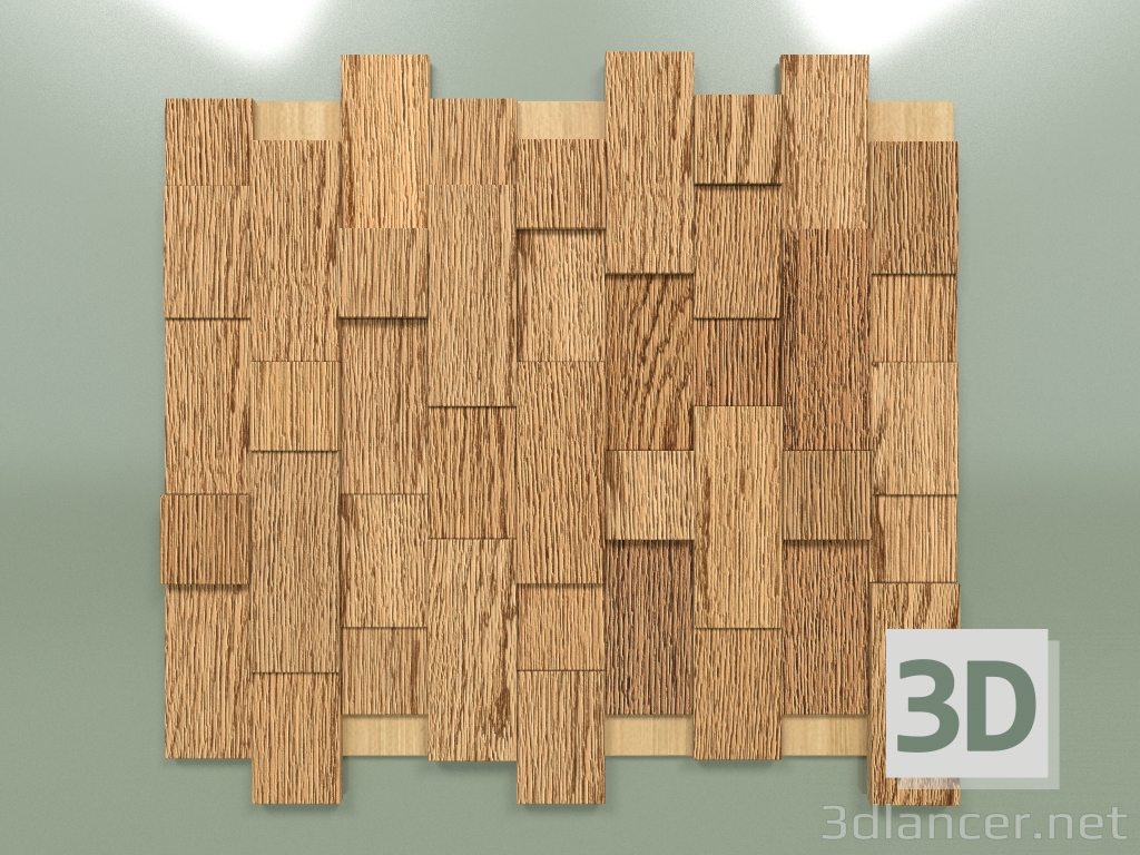 3d model Panel de madera de cepillo de desván - vista previa