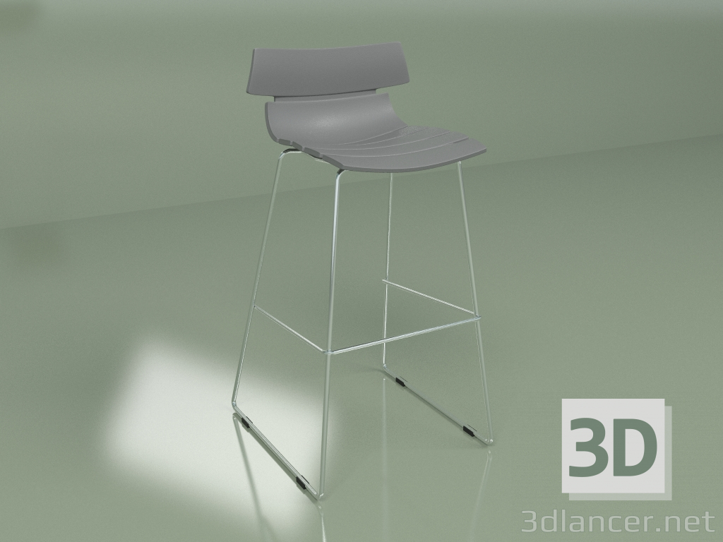 3d модель Барный стул Techno (серый) – превью