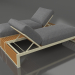 3d model Double bed for relaxation with an aluminum frame made of artificial wood (Gold) - preview