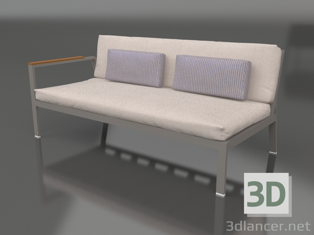 Modelo 3d Módulo de sofá, seção 1 esquerda (cinza quartzo) - preview