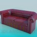 modello 3D Bustina pelle grande divano - anteprima