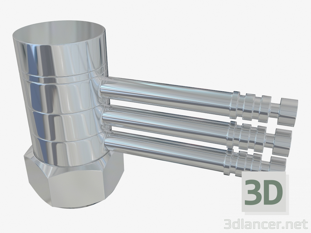 modello 3D Appendiabiti FAN-3 (per scaldasalviette ad acqua) - anteprima