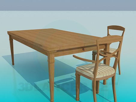 modelo 3D Una gran mesa de comedor - escuchar modelo 3D Una gran mesa de comedor - escuchar