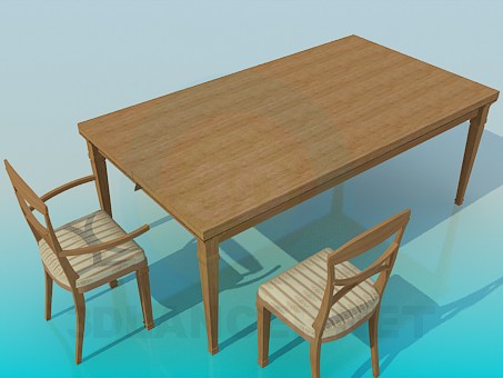 modelo 3D Una gran mesa de comedor - escuchar modelo 3D Una gran mesa de comedor - escuchar