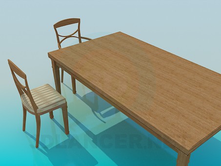 modelo 3D Una gran mesa de comedor - escuchar modelo 3D Una gran mesa de comedor - escuchar