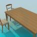 3d model A large dining table - preview