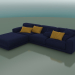 3d model Triple sofa Tutto with pouf (1150) - preview