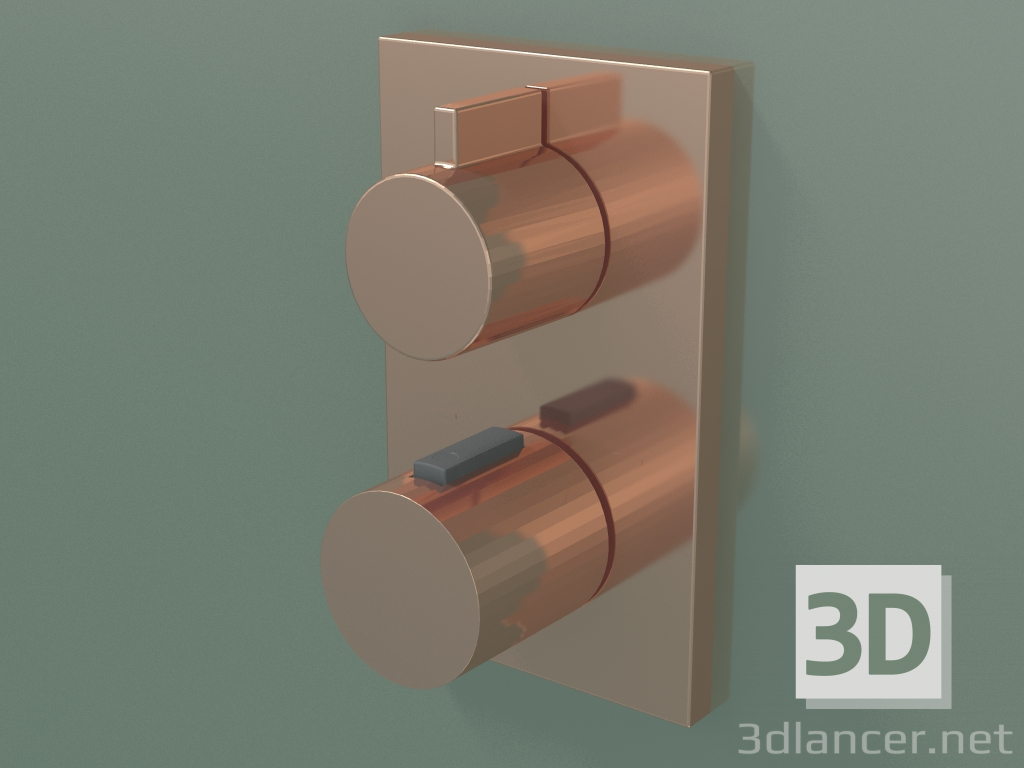 3D modeli Ankastre duş ve banyo termostatı, tek çıkışlı (36425670-490010) - önizleme