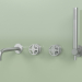 Modelo 3d Conjunto de 2 misturadores de banho hidro-progressivos com bico e chuveiro de mão (20 69, AS) - preview