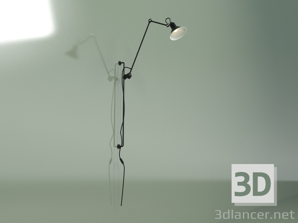 3D Modell Wandleuchte Bernard-Albin Gras Style (schwarz) - Vorschau