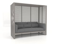 Al Fresco sofa with aluminum frame and high back (Quartz gray)