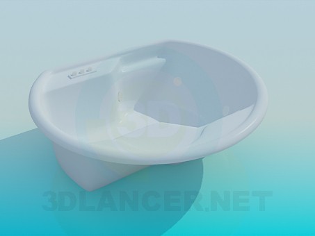 3d модель Ванна с местом для сидения – превью 3d модель Ванна с местом для сидения – превью