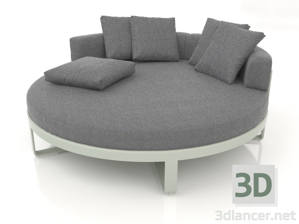 3D Modell Rundes Bett zum Entspannen (Zementgrau) - Vorschau