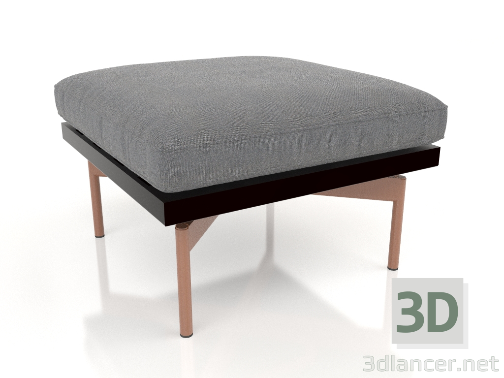 modèle 3D Pouf pour fauteuil club (Noir) - preview