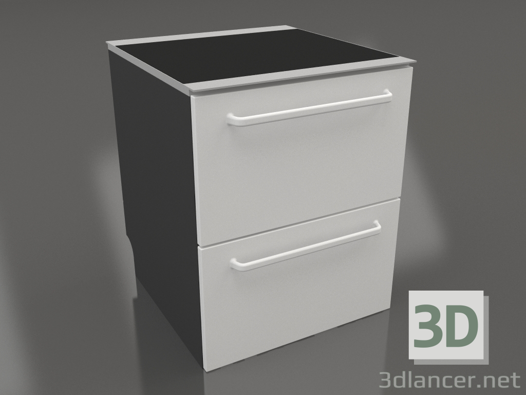 modello 3D Piano cottura a induzione 60 cm (grigio) - anteprima