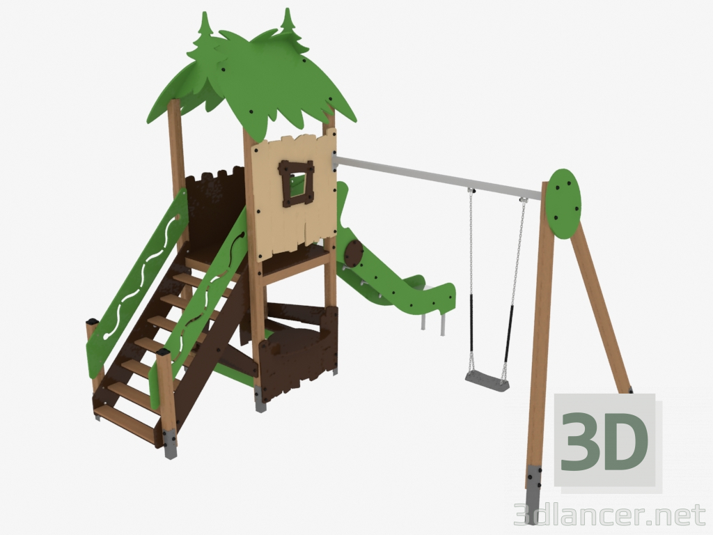 3d model Children's play complex (S1102) - preview