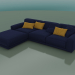 3d model Triple sofa Tutto with pouf (1440) - preview