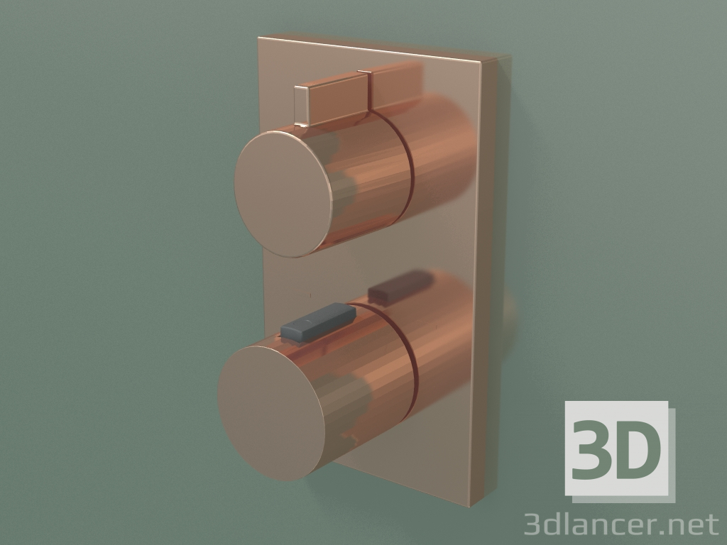 3d model Built-in thermostat for shower and bath, with two outlet points (36 426 670-490010) - preview