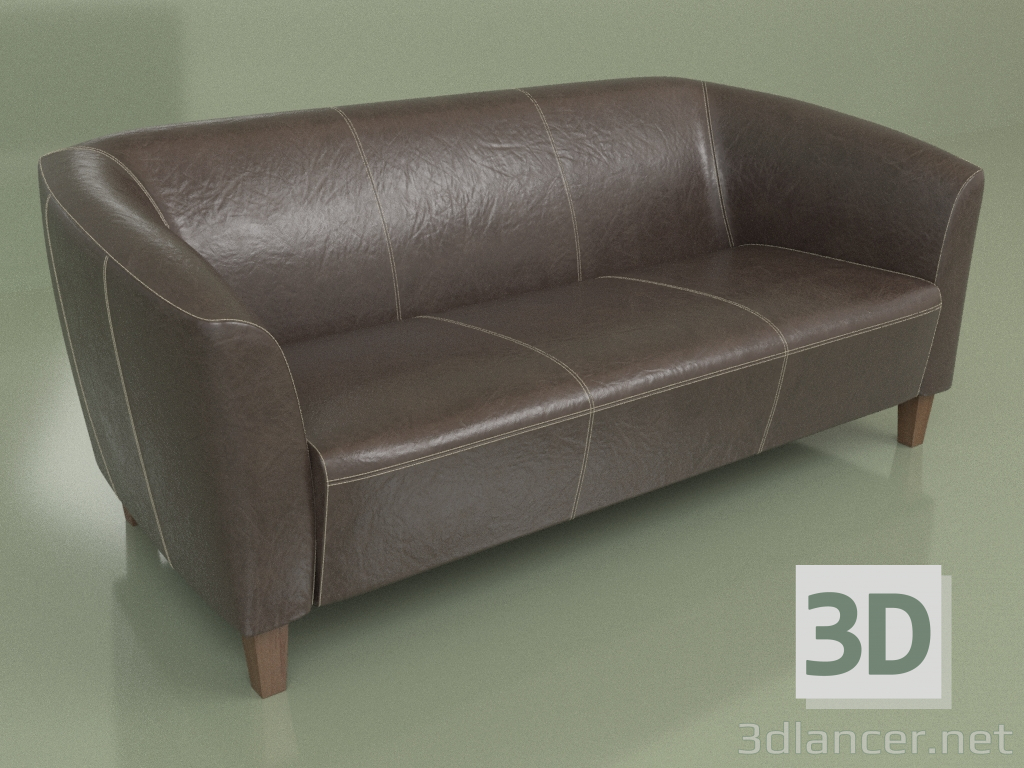 3d модель Диван трехместный Оксфорд (Brown2 leather) – превью