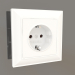 3d model Socket with grounding (white gloss) - preview