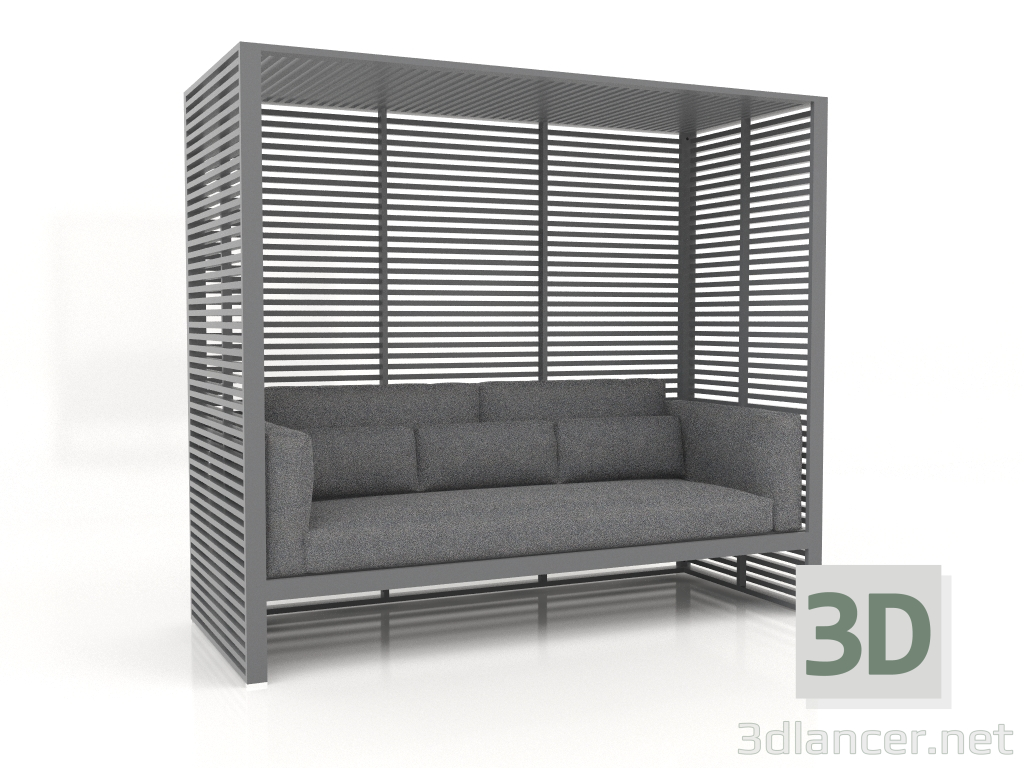 modello 3D Divano Al Fresco con struttura in alluminio e schienale alto (Antracite) - anteprima