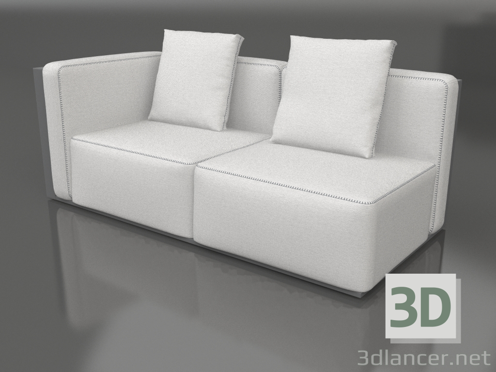 modello 3D Modulo divano, sezione 1 sinistra (Antracite) - anteprima