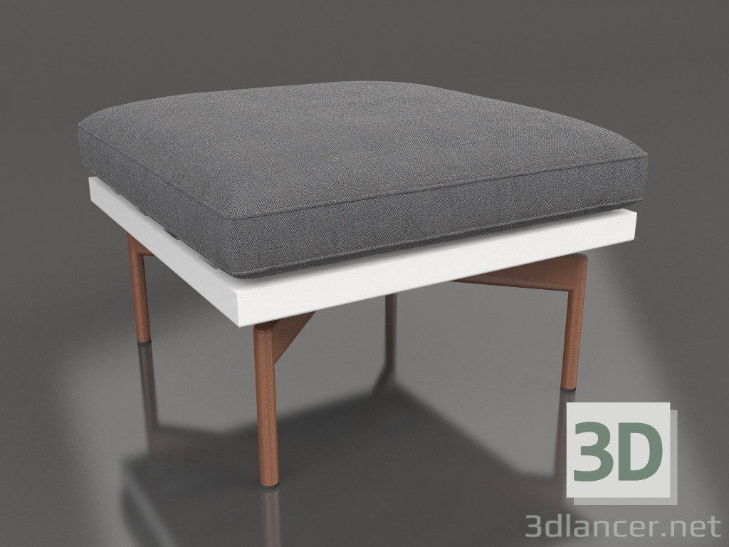 3D modeli Kulüp sandalyesi için puf (Beyaz) - önizleme