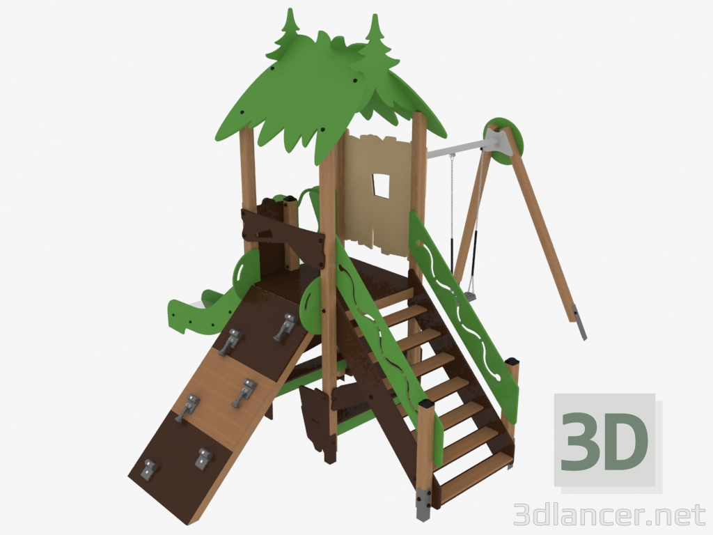 3d model Children's play complex (S1104) - preview