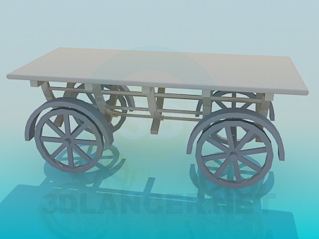 3d model carro sobre ruedas - vista previa