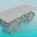 3d model cart on wheels - preview