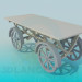 3d model cart on wheels - preview