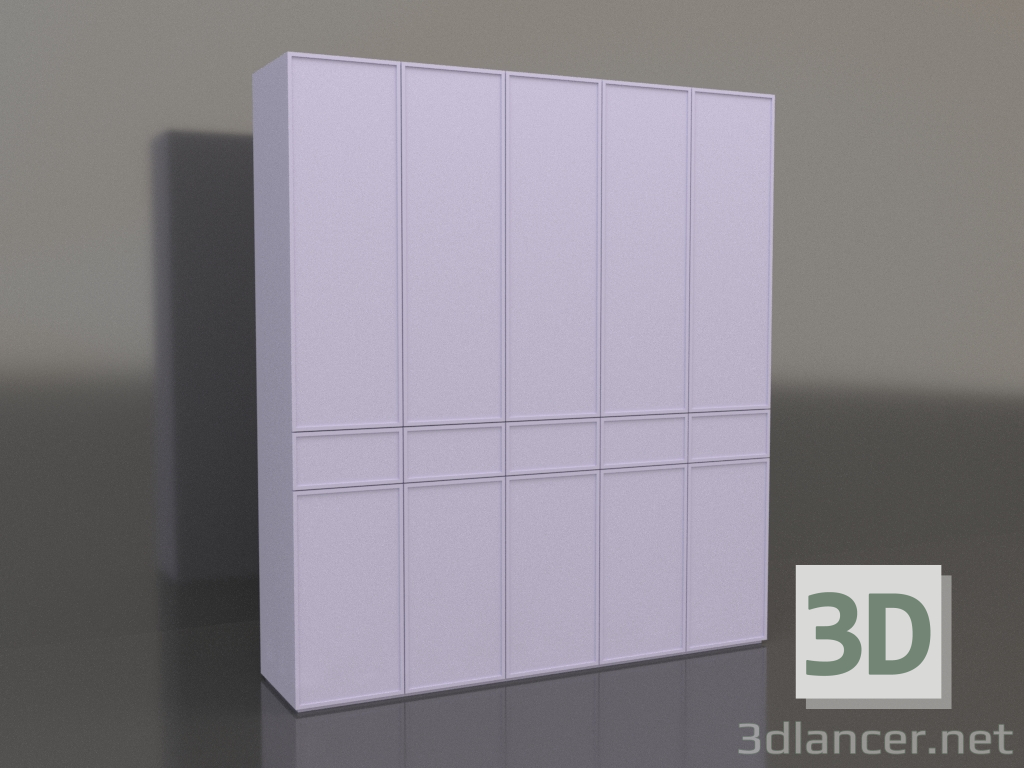 3D modeli Gardırop MW 03 boya (2500x580x2800, leylak) - önizleme