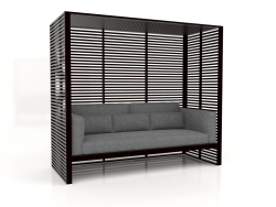 Al Fresco sofa with aluminum frame and high back (Black)