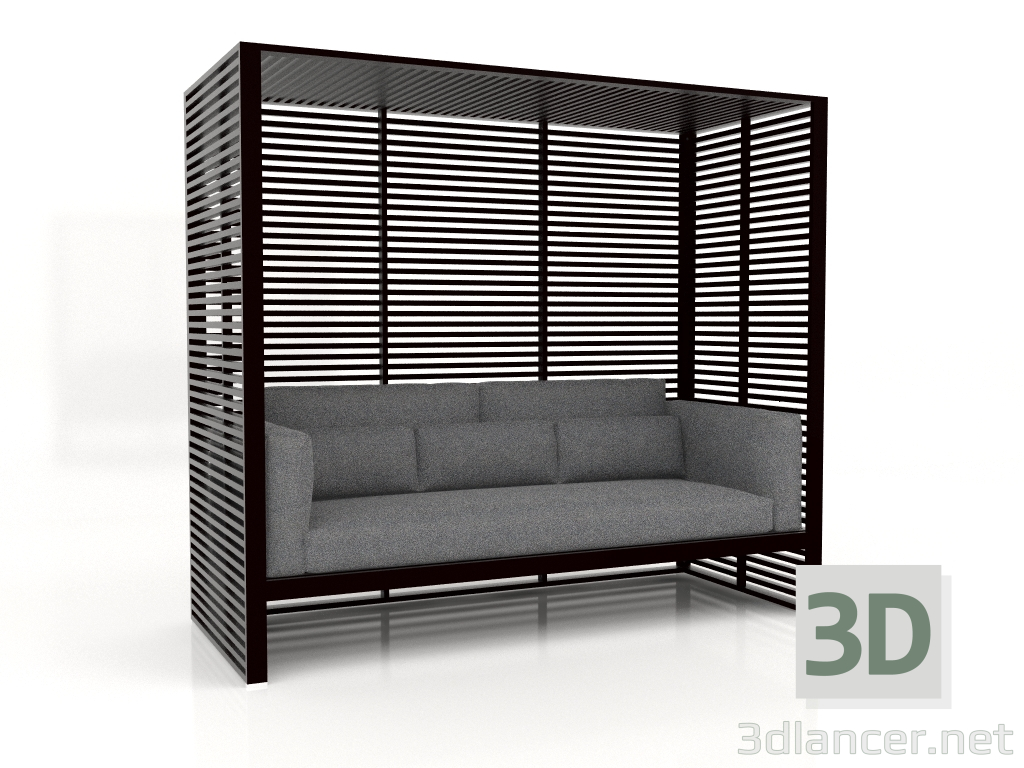 3d model Al Fresco sofa with aluminum frame and high back (Black) - preview