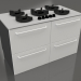 modèle 3D Grande cuisinière à gaz avec tiroirs 120 cm (gris) - preview