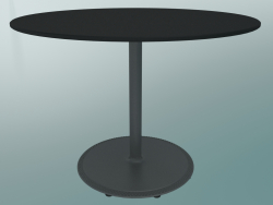 Table BON (9382-51 (⌀ 70cm), H 51cm, noir HPL, aluminium fonte grise)