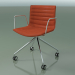 3D Modell Stuhl 0317 (4 Rollen, mit Armlehnen, LU1, mit abnehmbarer Polsterung mit Streifen, Leder) - Vorschau