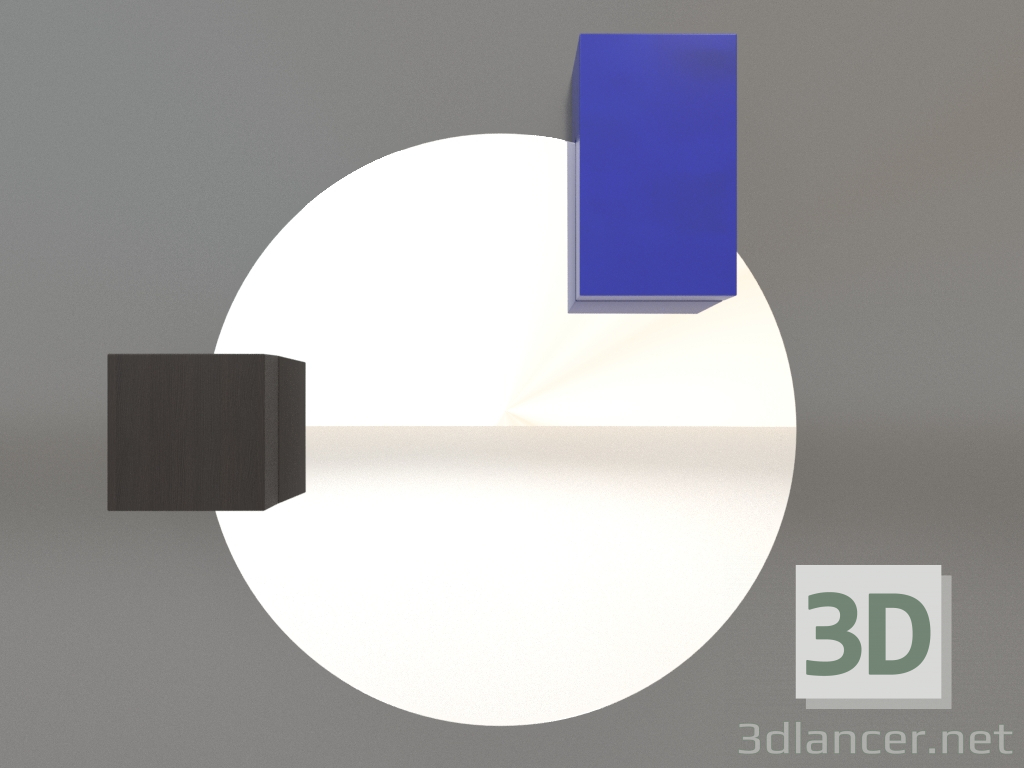 modello 3D Specchio ZL 07 (672х679, legno marrone scuro, blu) - anteprima