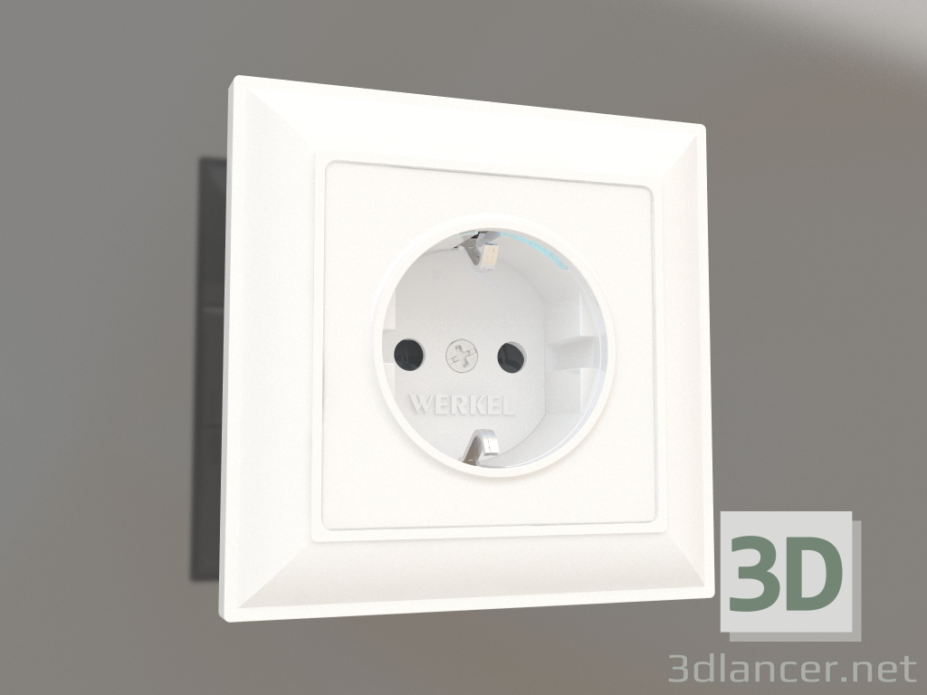 3d model Illuminated socket (white gloss) - preview