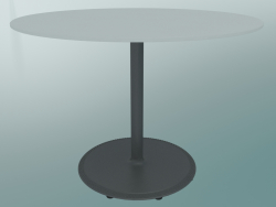 Table BON (9382-51 (⌀ 70cm), H 51cm, blanc HPL, aluminium gris fonte grise)