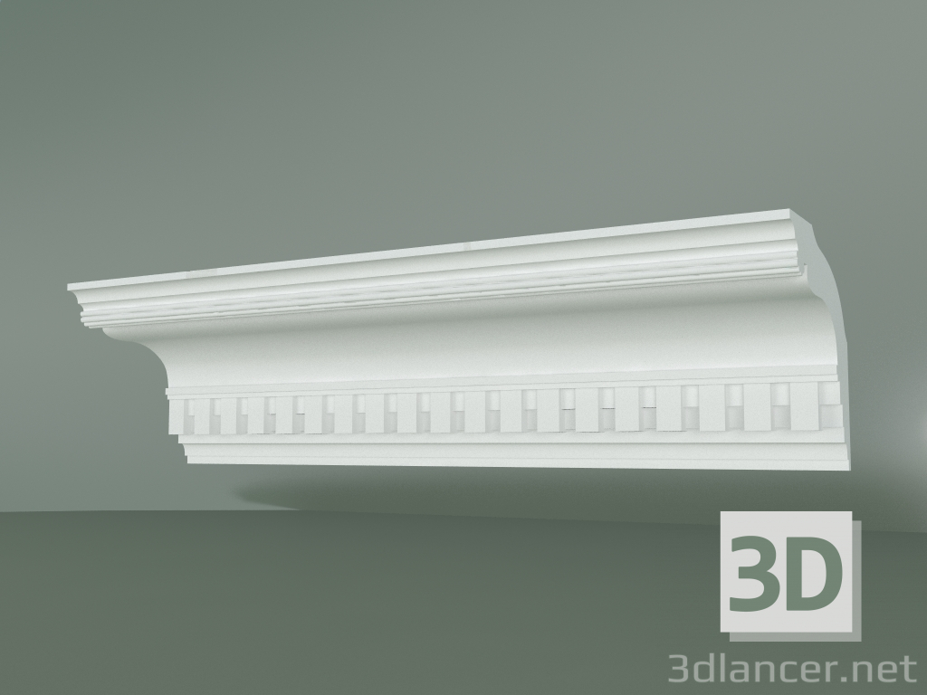 modello 3D Cornicione in gesso con ornamento KV510 - anteprima