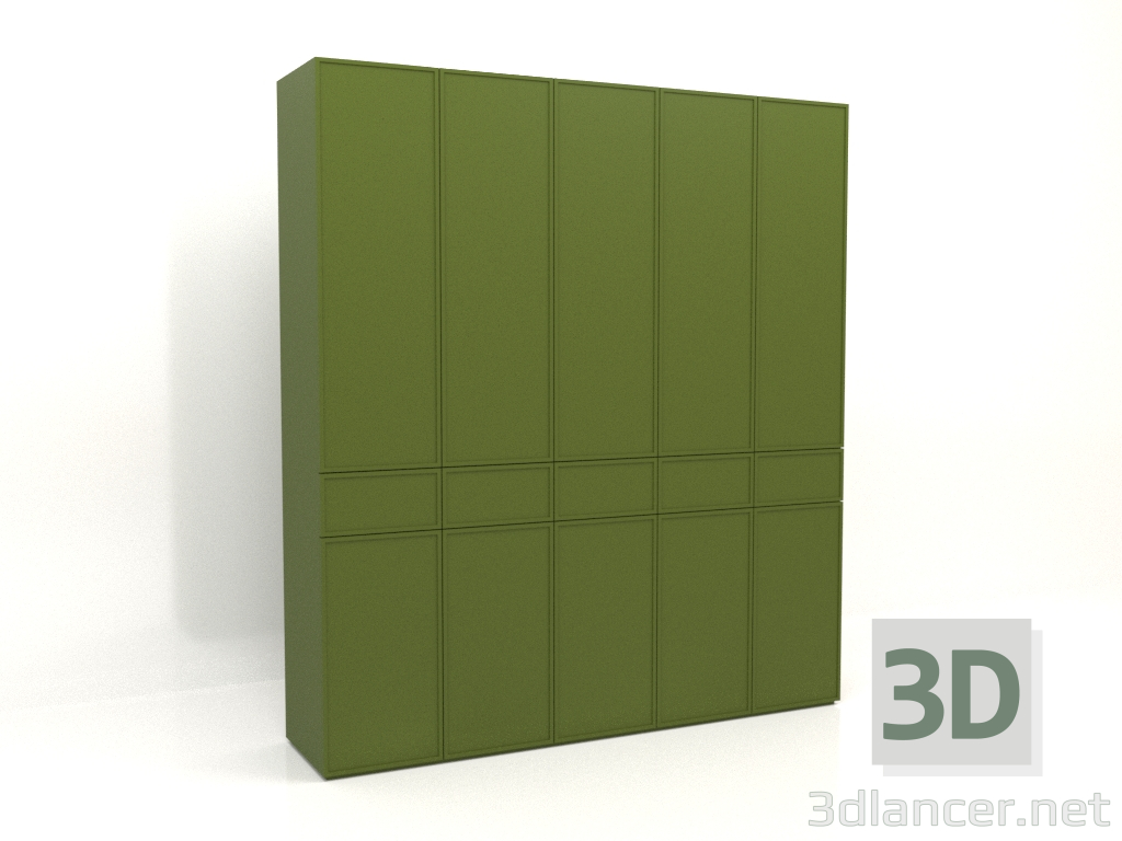 3D Modell Kleiderschrank MW 03 Lack (2500x580x2800, grün) - Vorschau